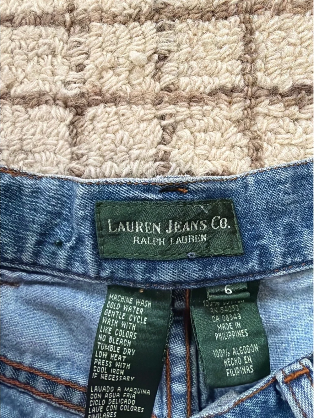 Vintage Lauren Ralph Lauren light wash long line granola girl cabincore shorts 6